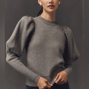 NWT Maeve Gray Puff Sleeve Sweater